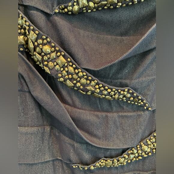 Forever 21 XXI Bandeau Strapless Mini Dress with Studs Medium - Picture 3 of 10